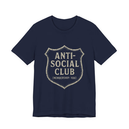 Graphic Tee Shirt - Anti-Social Club Badge Distressed Glitched Design