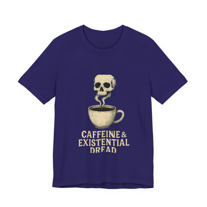 Caffeine & Existential Dread Tee, Unisex T-Shirt for Coffee Lovers, Casual Apparel, Great for Gifting, Perfect for Everyday Wear
