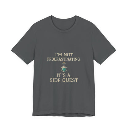 Unisex Side Quest Procrastination Tee, Side Quest Shirt, Gamer T-Shirt, Novelty Gift Tee, Casual Wear, Colorful Short Sleeve Top