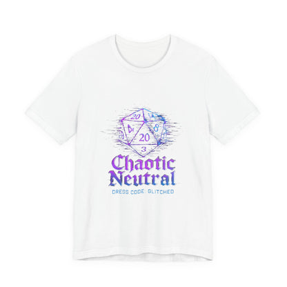 Chaotic Neutral (Glitched) Unisex Tee, Fun Graphic T-Shirt, Gamer Apparel, Roleplaying Shirt, Dungeons & Dragons Gift, Casual Wear