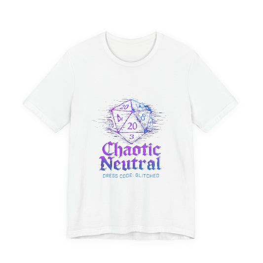 Chaotic Neutral (Glitched) Unisex Tee, Fun Graphic T-Shirt, Gamer Apparel, Roleplaying Shirt, Dungeons & Dragons Gift, Casual Wear