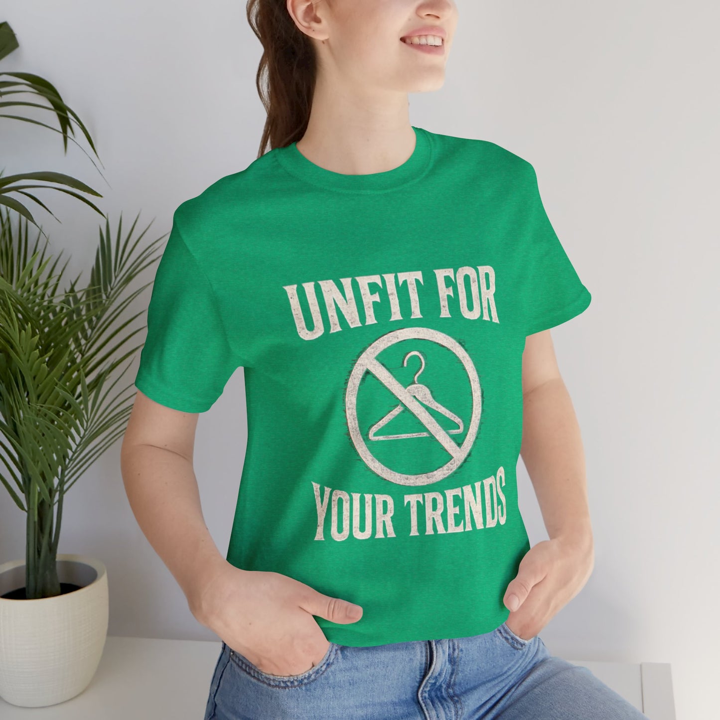 T-Shirt Bold Rejection of Mainstream Fashion Glitched 'No' Symbol