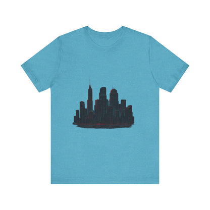 Glitched Neo-Tokyo Skyline Graphic Tee | Casual Wear, Street Style, Gift for City Lovers, Travel Enthusiasts, Summer Essentials