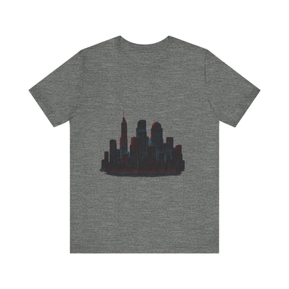 Glitched Neo-Tokyo Skyline Graphic Tee | Casual Wear, Street Style, Gift for City Lovers, Travel Enthusiasts, Summer Essentials