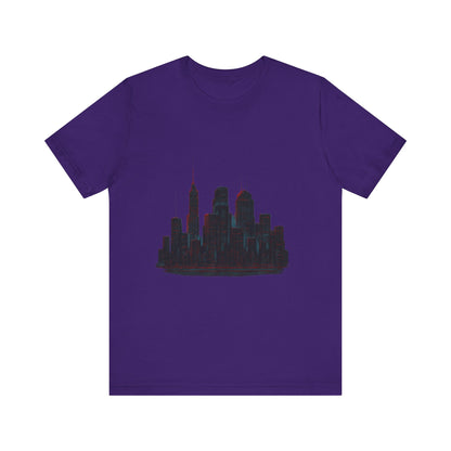 Glitched Neo-Tokyo Skyline Graphic Tee | Casual Wear, Street Style, Gift for City Lovers, Travel Enthusiasts, Summer Essentials
