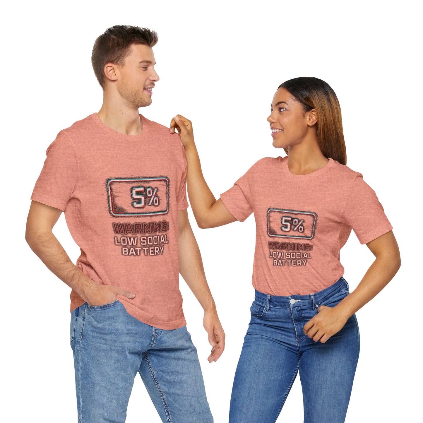 Unisex Tee - Warning: Low Social Battery Design