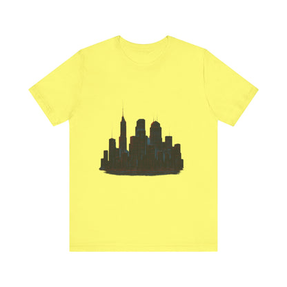 Glitched Neo-Tokyo Skyline Graphic Tee | Casual Wear, Street Style, Gift for City Lovers, Travel Enthusiasts, Summer Essentials