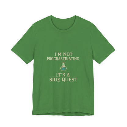 Unisex Side Quest Procrastination Tee, Side Quest Shirt, Gamer T-Shirt, Novelty Gift Tee, Casual Wear, Colorful Short Sleeve Top