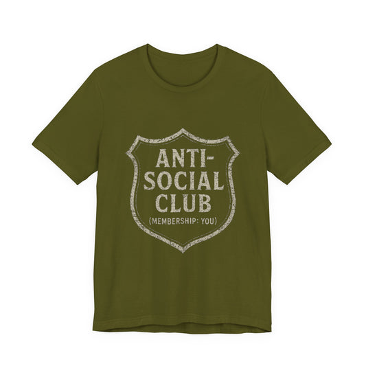Graphic Tee Shirt - Anti-Social Club Badge Distressed Glitched Design