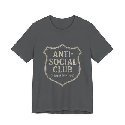 Graphic Tee Shirt - Anti-Social Club Badge Distressed Glitched Design