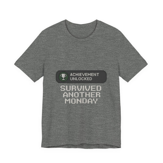 Monday Achievement Unlocked T-Shirt, Funny Monday Tee, Motivational Shirt, Gift for Gamers, Unisex Casual Wear