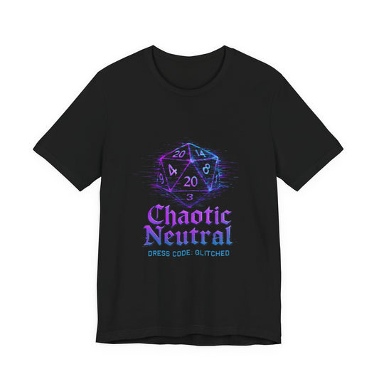 Chaotic Neutral (Glitched) Unisex Tee, Fun Graphic T-Shirt, Gamer Apparel, Roleplaying Shirt, Dungeons & Dragons Gift, Casual Wear