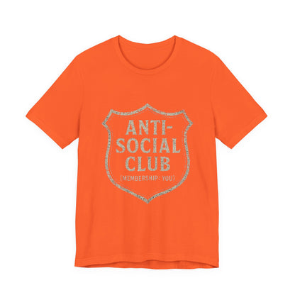 Graphic Tee Shirt - Anti-Social Club Badge Distressed Glitched Design