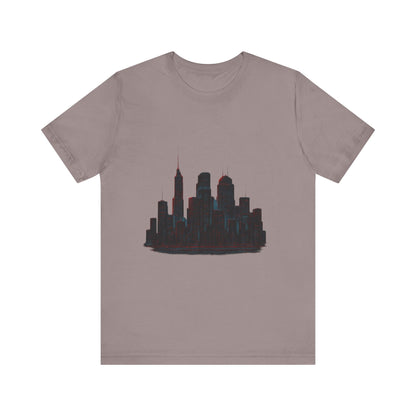 Glitched Neo-Tokyo Skyline Graphic Tee | Casual Wear, Street Style, Gift for City Lovers, Travel Enthusiasts, Summer Essentials