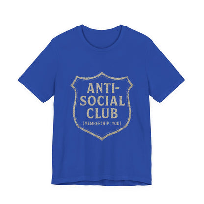 Graphic Tee Shirt - Anti-Social Club Badge Distressed Glitched Design