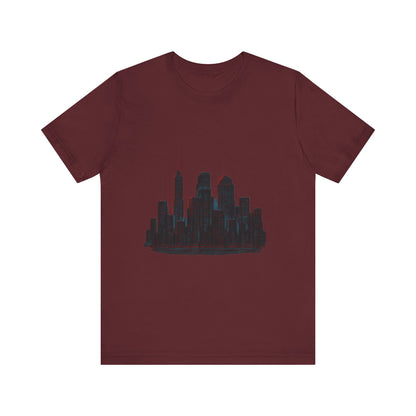 Glitched Neo-Tokyo Skyline Graphic Tee | Casual Wear, Street Style, Gift for City Lovers, Travel Enthusiasts, Summer Essentials