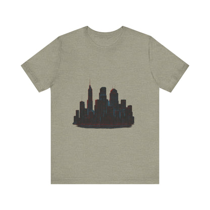 Glitched Neo-Tokyo Skyline Graphic Tee | Casual Wear, Street Style, Gift for City Lovers, Travel Enthusiasts, Summer Essentials