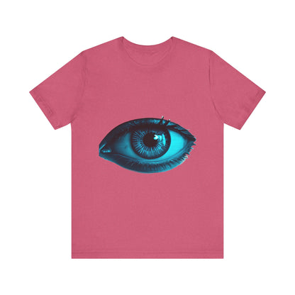 Distorted Cybernetic Gaze Eye-Catching Unisex Tee: Unique Graphic Tee, Perfect for Casual Wear, Eye Design Shirt, Trendy Gift, Statement Fashion