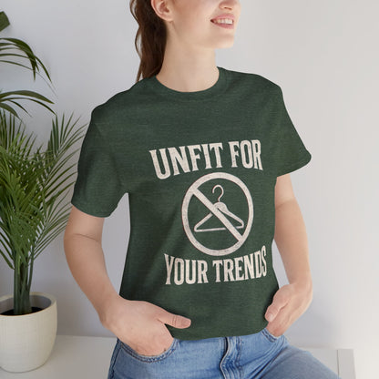 T-Shirt Bold Rejection of Mainstream Fashion Glitched 'No' Symbol