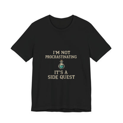 Unisex Side Quest Procrastination Tee, Side Quest Shirt, Gamer T-Shirt, Novelty Gift Tee, Casual Wear, Colorful Short Sleeve Top