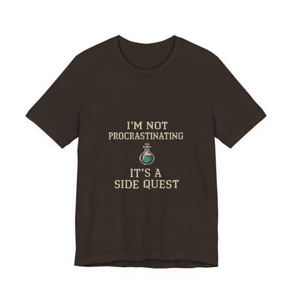 Unisex Side Quest Procrastination Tee, Side Quest Shirt, Gamer T-Shirt, Novelty Gift Tee, Casual Wear, Colorful Short Sleeve Top