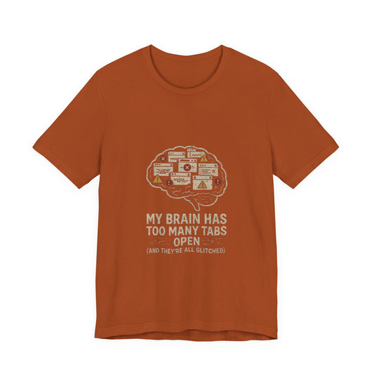 Fun Brainy Tee for Tech Lovers, Perfect for Gifts, Casual Wear, and Stress Relief | Unique Design for Halloween, Birthdays, and Everyday Fun