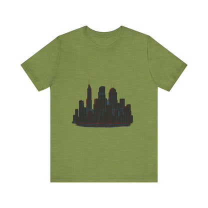 Glitched Neo-Tokyo Skyline Graphic Tee | Casual Wear, Street Style, Gift for City Lovers, Travel Enthusiasts, Summer Essentials