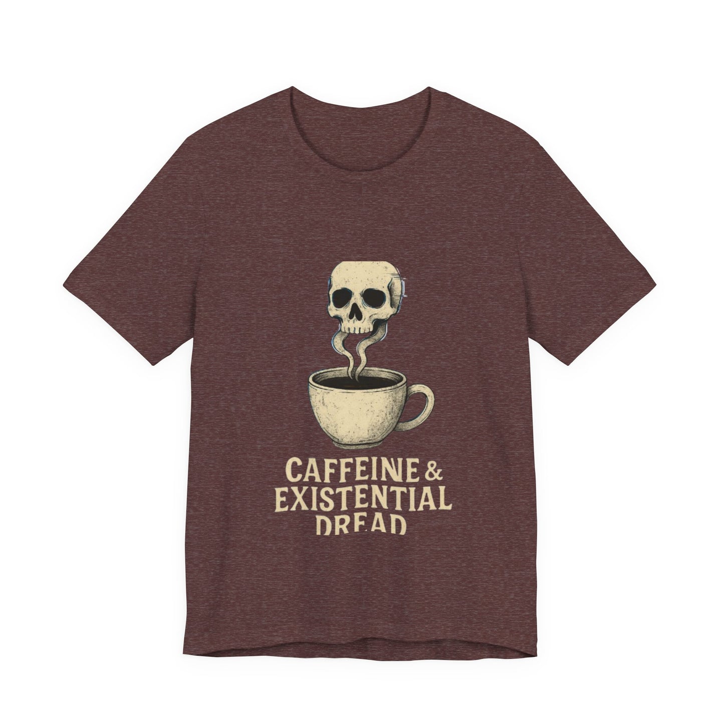 Caffeine & Existential Dread Tee, Unisex T-Shirt for Coffee Lovers, Casual Apparel, Great for Gifting, Perfect for Everyday Wear