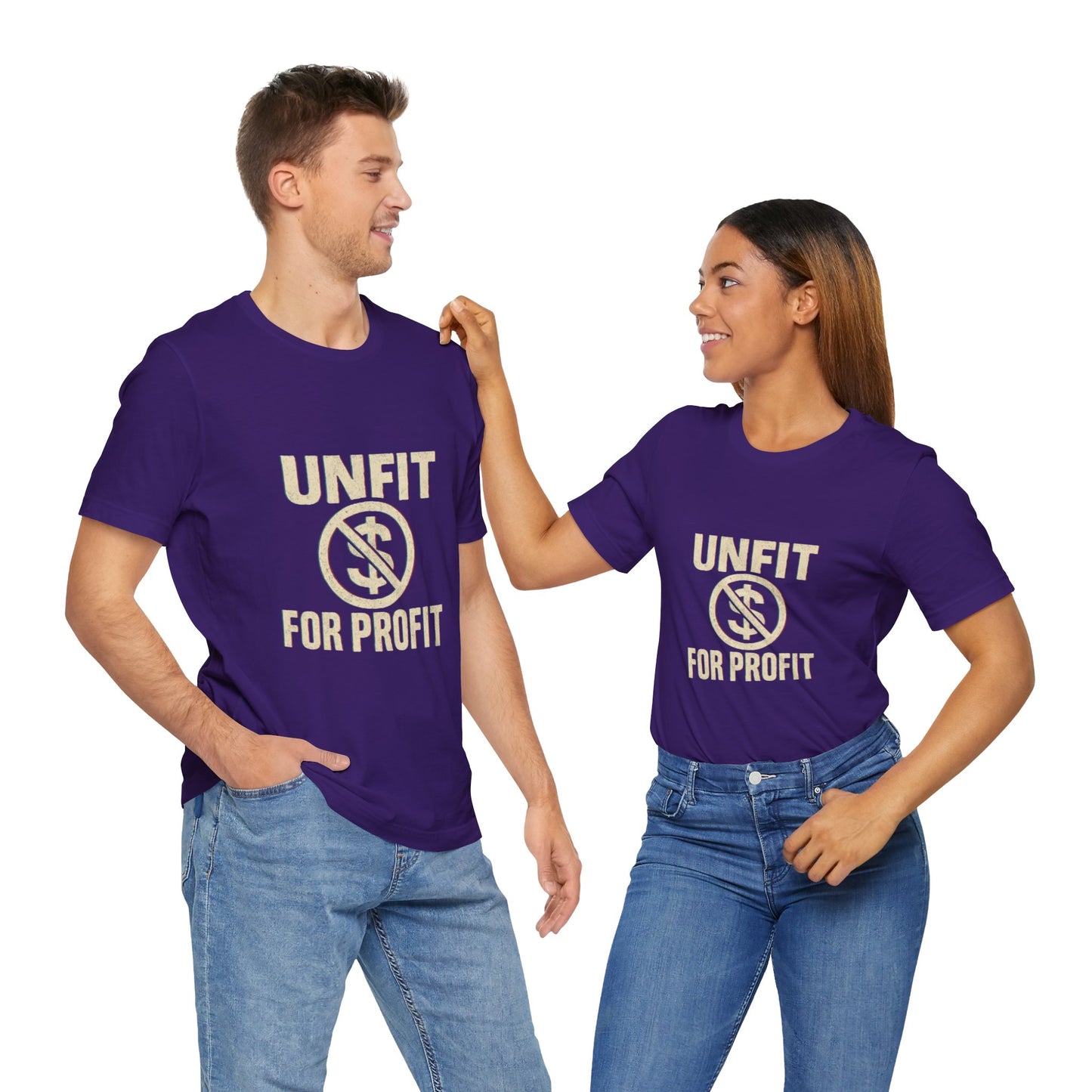 Unisex Tee - 'Unfit for Profit' Anti-Corporate Statement