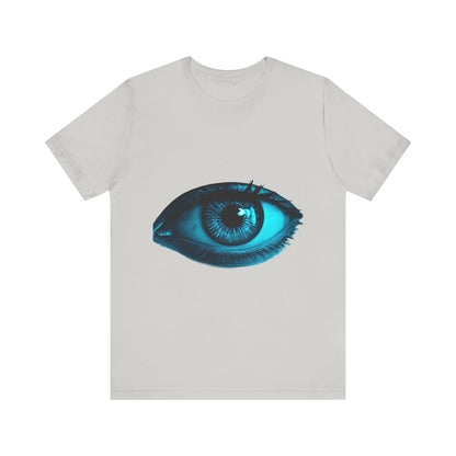 Distorted Cybernetic Gaze Eye-Catching Unisex Tee: Unique Graphic Tee, Perfect for Casual Wear, Eye Design Shirt, Trendy Gift, Statement Fashion
