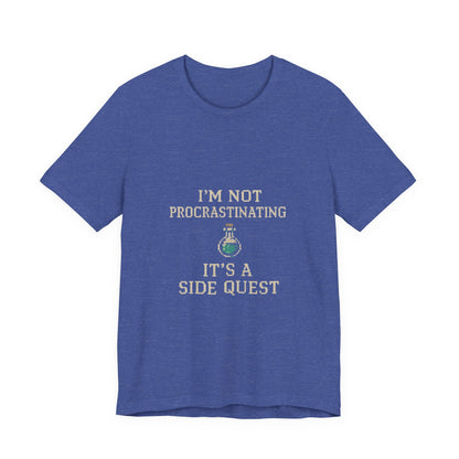 Unisex Side Quest Procrastination Tee, Side Quest Shirt, Gamer T-Shirt, Novelty Gift Tee, Casual Wear, Colorful Short Sleeve Top