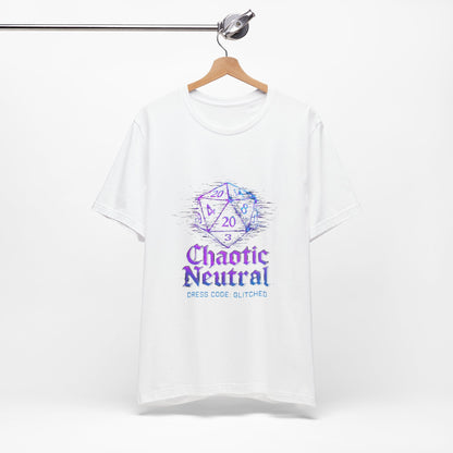 Chaotic Neutral (Glitched) Unisex Tee, Fun Graphic T-Shirt, Gamer Apparel, Roleplaying Shirt, Dungeons & Dragons Gift, Casual Wear