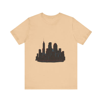Glitched Neo-Tokyo Skyline Graphic Tee | Casual Wear, Street Style, Gift for City Lovers, Travel Enthusiasts, Summer Essentials