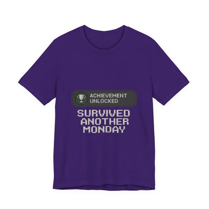 Monday Achievement Unlocked T-Shirt, Funny Monday Tee, Motivational Shirt, Gift for Gamers, Unisex Casual Wear