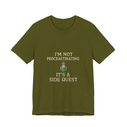 Unisex Side Quest Procrastination Tee, Side Quest Shirt, Gamer T-Shirt, Novelty Gift Tee, Casual Wear, Colorful Short Sleeve Top